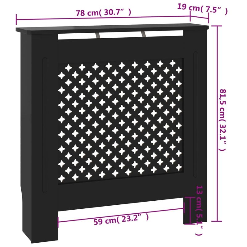 Casa si Gradina - Termice - Calorifere si accesorii - Accesorii calorifere - Masca pentru calorifer, negru, 78 cm, MDF - Infinity.ro