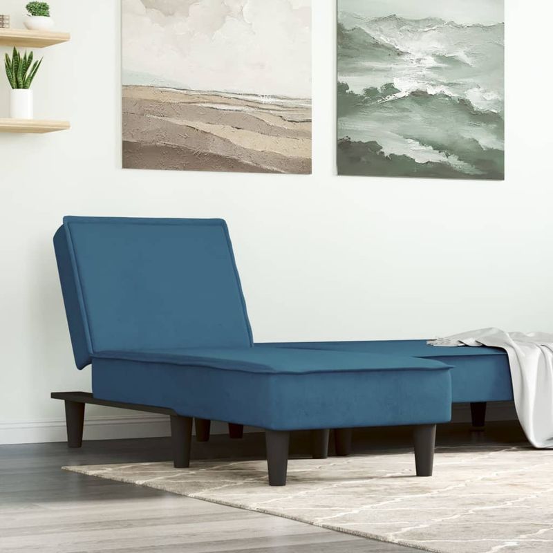 Casa si Gradina - Mobilier - Scaune si fotolii - Fotolii - Sezlong, albastru, catifea - Infinity.ro