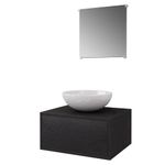 Casa si Gradina - Mobilier - Seturi de mobilier - Seturi baie - Set mobilier baie format din 3 piese cu chiuveta inclusa, Negru - Infinity.ro