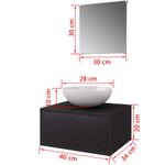 Casa si Gradina - Mobilier - Seturi de mobilier - Seturi baie - Set mobilier baie format din 3 piese cu chiuveta inclusa, Negru - Infinity.ro