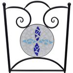 Casa si Gradina - Gradina si terasa - Mobilier exterior - Scaune si sezlonguri gradina - Scaune bistro pliante, 2 buc., albastru si alb, ceramica - Infinity.ro