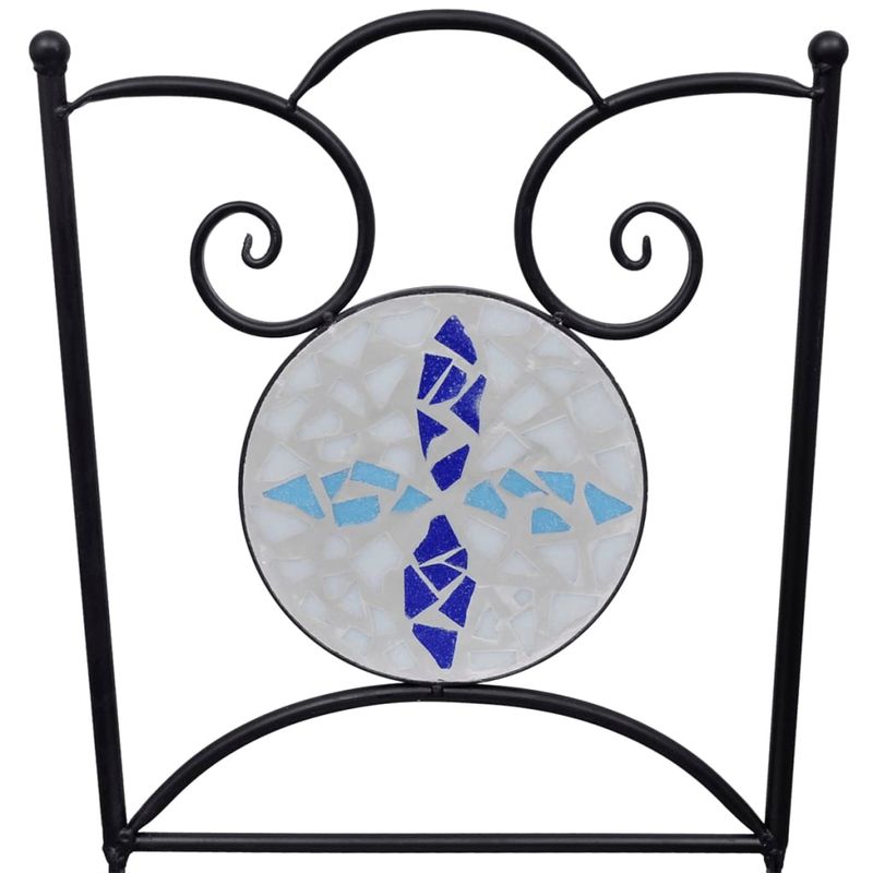 Casa si Gradina - Gradina si terasa - Mobilier exterior - Scaune si sezlonguri gradina - Scaune bistro pliante, 2 buc., albastru si alb, ceramica - Infinity.ro