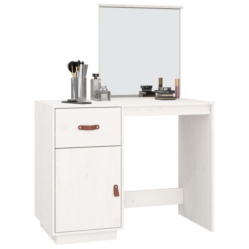 Casa si Gradina - Mobilier - Comode si corpuri - Masute de toaleta - Masa de toaleta, alb, 95x50x134 cm, lemn masiv de pin - Infinity.ro