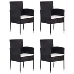 Casa si Gradina - Gradina si terasa - Mobilier exterior - Seturi mobila gradina - Set mobilier de gradina, 5 piese, negru, poliratan - Infinity.ro