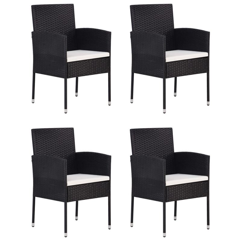 Casa si Gradina - Gradina si terasa - Mobilier exterior - Seturi mobila gradina - Set mobilier de gradina, 5 piese, negru, poliratan - Infinity.ro