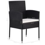 Casa si Gradina - Gradina si terasa - Mobilier exterior - Seturi mobila gradina - Set mobilier de gradina, 5 piese, negru, poliratan - Infinity.ro