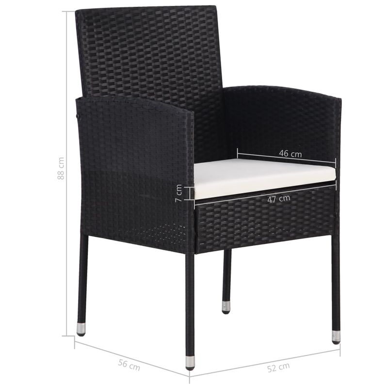 Casa si Gradina - Gradina si terasa - Mobilier exterior - Seturi mobila gradina - Set mobilier de gradina, 5 piese, negru, poliratan - Infinity.ro