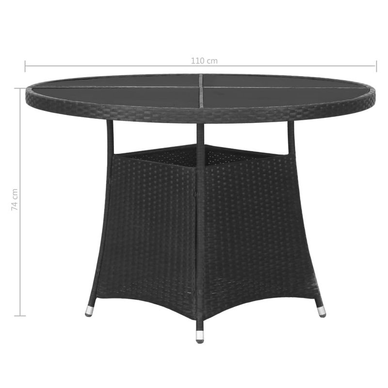 Casa si Gradina - Gradina si terasa - Mobilier exterior - Seturi mobila gradina - Set mobilier de gradina, 5 piese, negru, poliratan - Infinity.ro