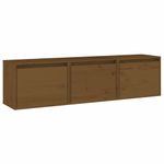 Casa si Gradina - Mobilier - Comode si corpuri - Comode - Comode TV, 3 buc., maro miere, lemn masiv de pin - Infinity.ro