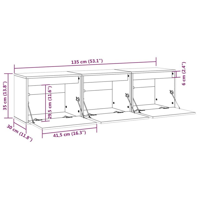 Casa si Gradina - Mobilier - Comode si corpuri - Comode - Comode TV, 3 buc., maro miere, lemn masiv de pin - Infinity.ro