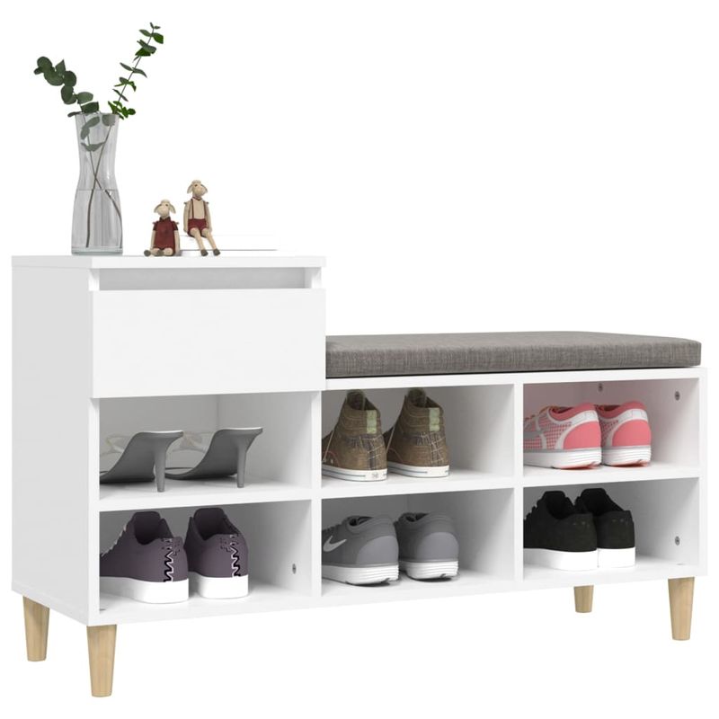 Casa si Gradina - Mobilier - Organizare si depozitare - Organizator incaltaminte - Pantofar, alb, 102x36x60 cm, lemn compozit - Infinity.ro