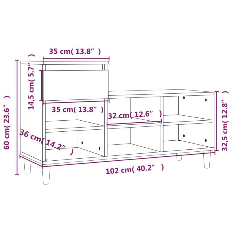 Casa si Gradina - Mobilier - Organizare si depozitare - Organizator incaltaminte - Pantofar, alb, 102x36x60 cm, lemn compozit - Infinity.ro