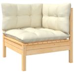 Casa si Gradina - Gradina si terasa - Mobilier exterior - Seturi mobila gradina - Set mobilier gradina cu perne crem, 4 piese, lemn de pin - Infinity.ro