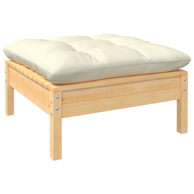 Casa si Gradina - Gradina si terasa - Mobilier exterior - Seturi mobila gradina - Set mobilier gradina cu perne crem, 4 piese, lemn de pin - Infinity.ro