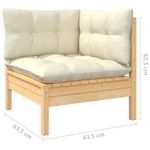 Casa si Gradina - Gradina si terasa - Mobilier exterior - Seturi mobila gradina - Set mobilier gradina cu perne crem, 4 piese, lemn de pin - Infinity.ro
