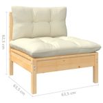 Casa si Gradina - Gradina si terasa - Mobilier exterior - Seturi mobila gradina - Set mobilier gradina cu perne crem, 4 piese, lemn de pin - Infinity.ro