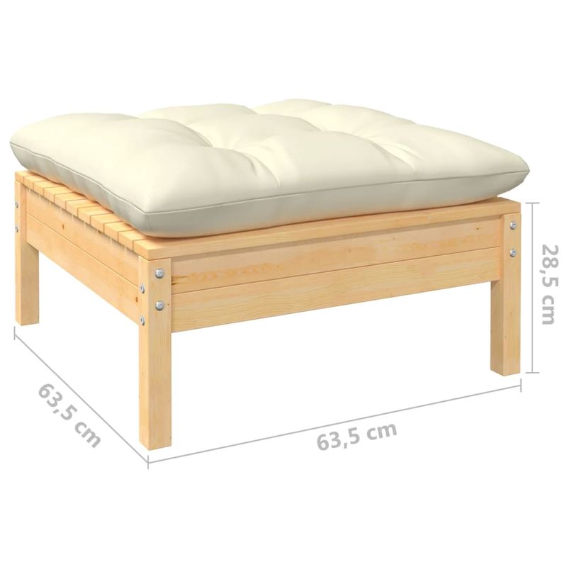 Casa si Gradina - Gradina si terasa - Mobilier exterior - Seturi mobila gradina - Set mobilier gradina cu perne crem, 4 piese, lemn de pin - Infinity.ro