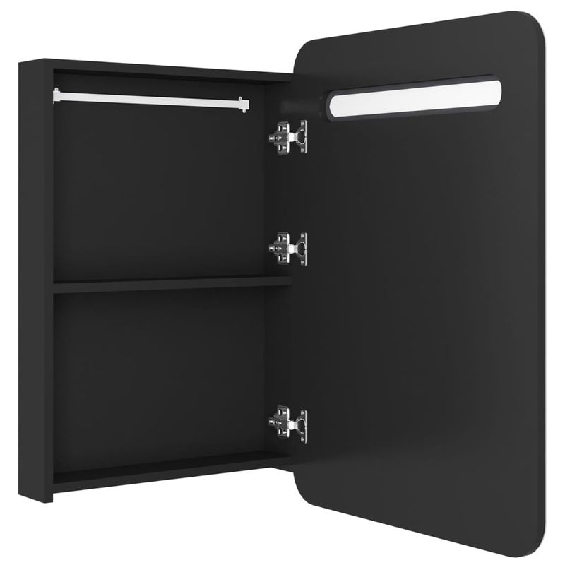 Casa si Gradina - Mobilier - Mobilier baie - Corpuri baie - Dulap de baie cu oglinda si LED-uri, negru, 60x11x80 cm - Infinity.ro