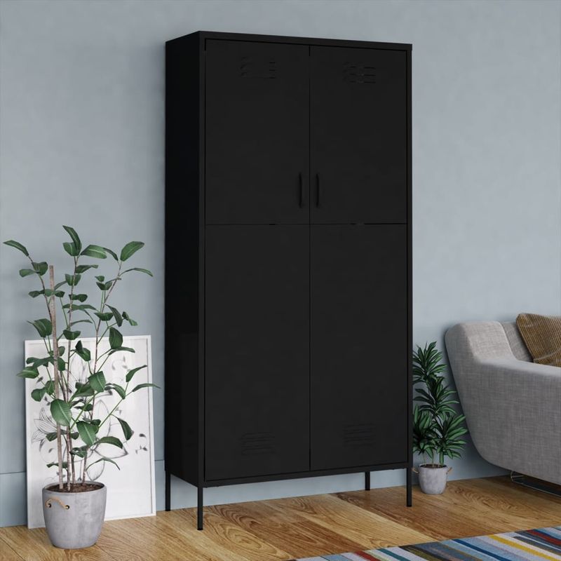 Casa si Gradina - Mobilier - Dulapuri si sifoniere - Sifoniere - Sifonier, negru, 90x50x180 cm otel - Infinity.ro