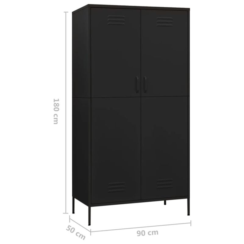Casa si Gradina - Mobilier - Dulapuri si sifoniere - Sifoniere - Sifonier, negru, 90x50x180 cm otel - Infinity.ro