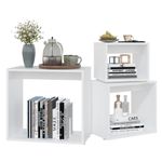 Casa si Gradina - Mobilier - Mese si birouri - Mese living - Masute suprapuse, 3 buc., alb, PAL - Infinity.ro