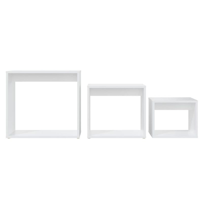 Casa si Gradina - Mobilier - Mese si birouri - Mese living - Masute suprapuse, 3 buc., alb, PAL - Infinity.ro