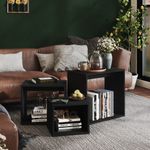 Casa si Gradina - Mobilier - Mese si birouri - Mese living - Masute suprapuse, 3 buc., negru, PAL - Infinity.ro