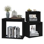 Casa si Gradina - Mobilier - Mese si birouri - Mese living - Masute suprapuse, 3 buc., negru, PAL - Infinity.ro