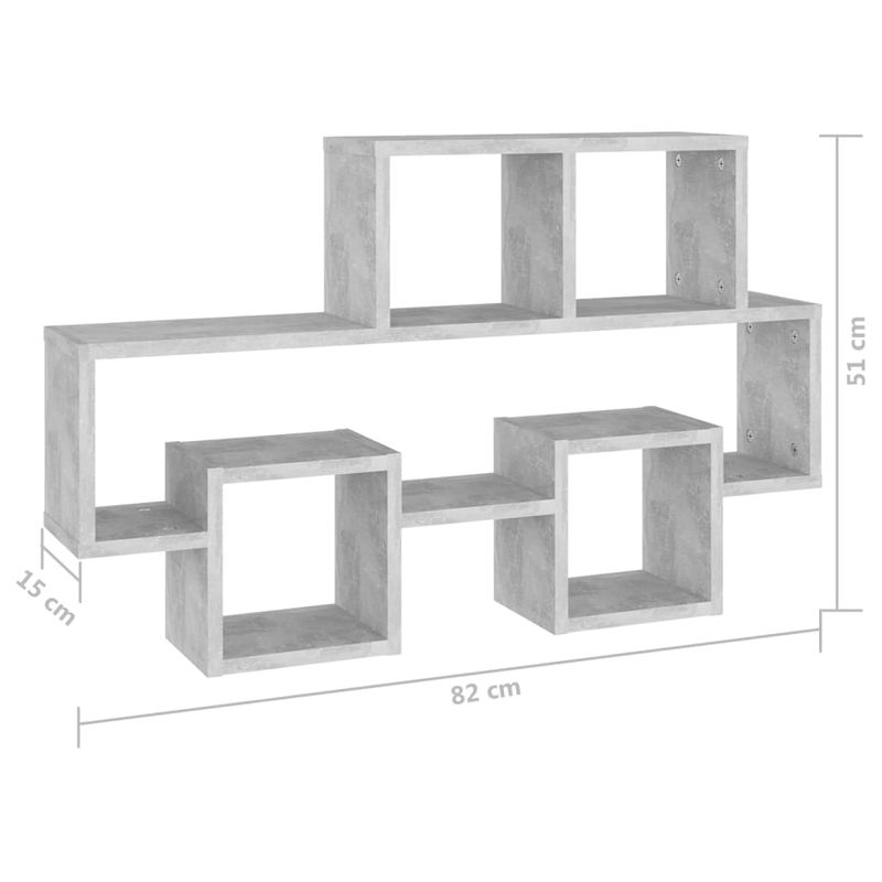 Casa si Gradina - Mobilier - Biblioteci si rafturi - Rafturi - Raft de perete in forma de masina, gri beton, 82x15x51cm, PAL - Infinity.ro