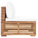 Casa si Gradina - Gradina si terasa - Mobilier exterior - Canapele si fotolii gradina - Canapea de mijloc de gradina cu perne crem, lemn masiv de tec - Infinity.ro