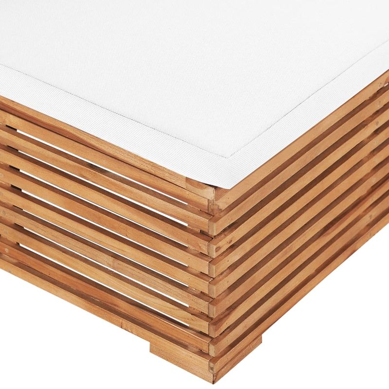 Casa si Gradina - Gradina si terasa - Mobilier exterior - Canapele si fotolii gradina - Canapea de mijloc de gradina cu perne crem, lemn masiv de tec - Infinity.ro
