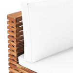 Casa si Gradina - Gradina si terasa - Mobilier exterior - Canapele si fotolii gradina - Canapea de mijloc de gradina cu perne crem, lemn masiv de tec - Infinity.ro