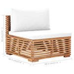 Casa si Gradina - Gradina si terasa - Mobilier exterior - Canapele si fotolii gradina - Canapea de mijloc de gradina cu perne crem, lemn masiv de tec - Infinity.ro