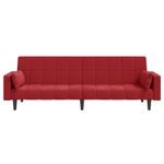 Casa si Gradina - Mobilier - Canapele si coltare - Canapele - Canapea extensibila cu 2 locuri, 2 perne, rosu vin, catifea - Infinity.ro