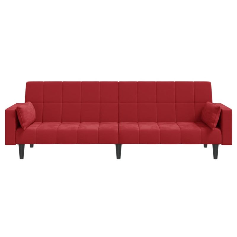 Casa si Gradina - Mobilier - Canapele si coltare - Canapele - Canapea extensibila cu 2 locuri, 2 perne, rosu vin, catifea - Infinity.ro