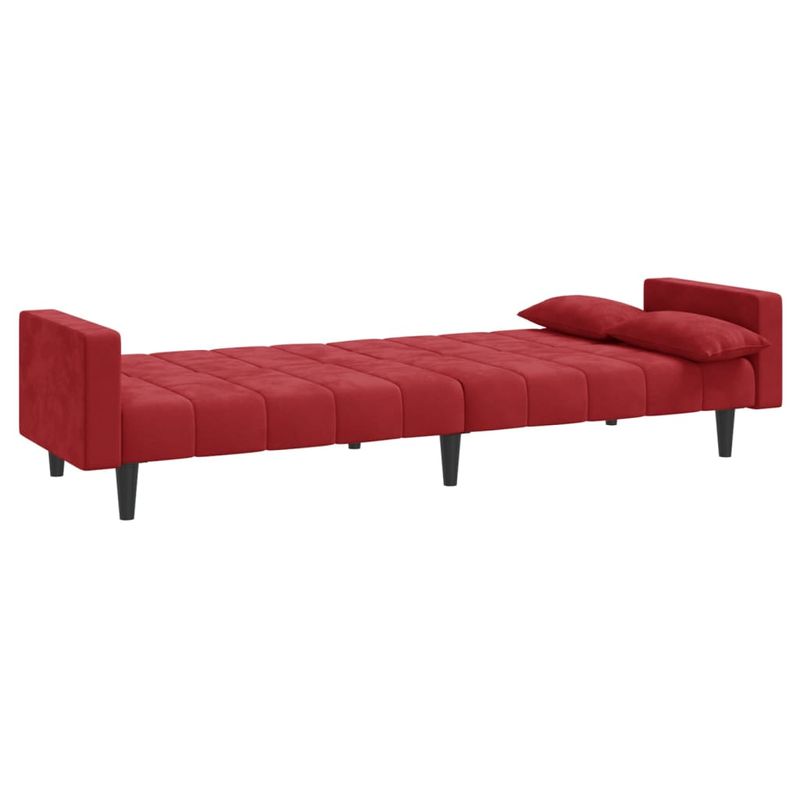Casa si Gradina - Mobilier - Canapele si coltare - Canapele - Canapea extensibila cu 2 locuri, 2 perne, rosu vin, catifea - Infinity.ro