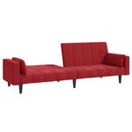 Casa si Gradina - Mobilier - Canapele si coltare - Canapele - Canapea extensibila cu 2 locuri, 2 perne, rosu vin, catifea - Infinity.ro