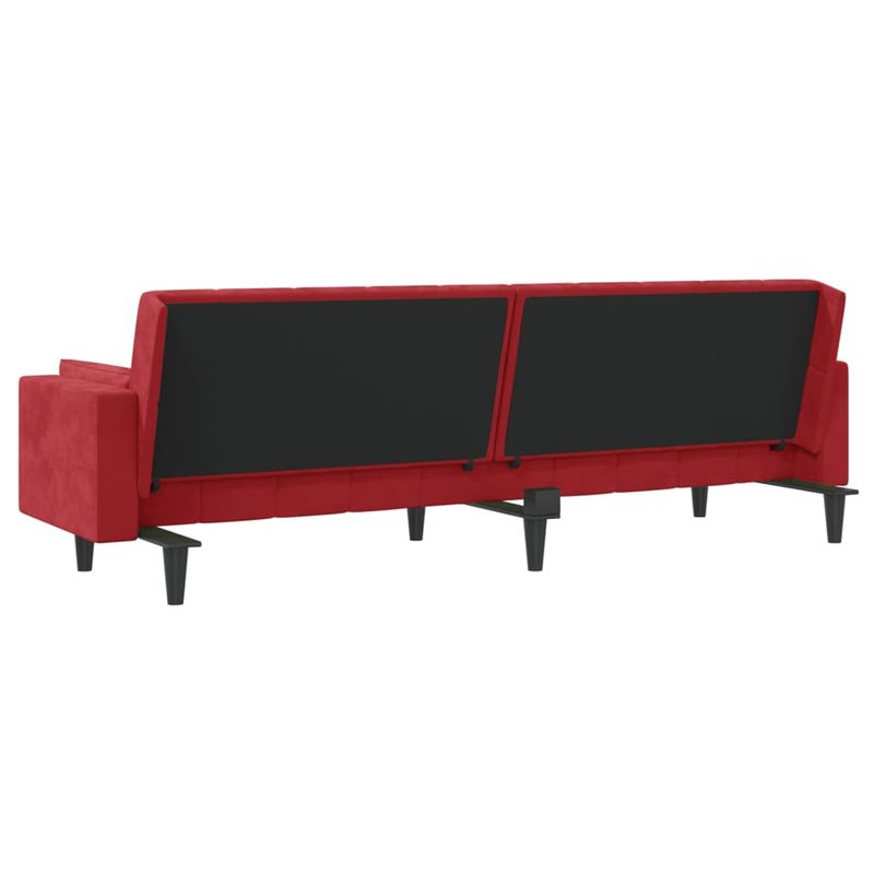 Casa si Gradina - Mobilier - Canapele si coltare - Canapele - Canapea extensibila cu 2 locuri, 2 perne, rosu vin, catifea - Infinity.ro