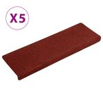 Casa si Gradina - Textile si covoare - Covoare - Covoare casa - Covorase de scari cusatura punch, 5 buc., rosu bordeaux 65x21x4 cm cusatura punch - Infinity.ro