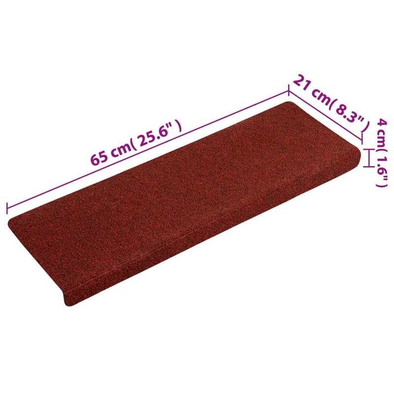 Casa si Gradina - Textile si covoare - Covoare - Covoare casa - Covorase de scari cusatura punch, 5 buc., rosu bordeaux 65x21x4 cm cusatura punch - Infinity.ro