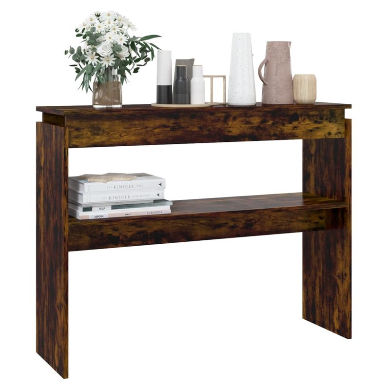 Casa si Gradina - Mobilier - Comode si corpuri - Console - Masa consola, stejar fumuriu, 102x30x80 cm, lemn prelucrat - Infinity.ro