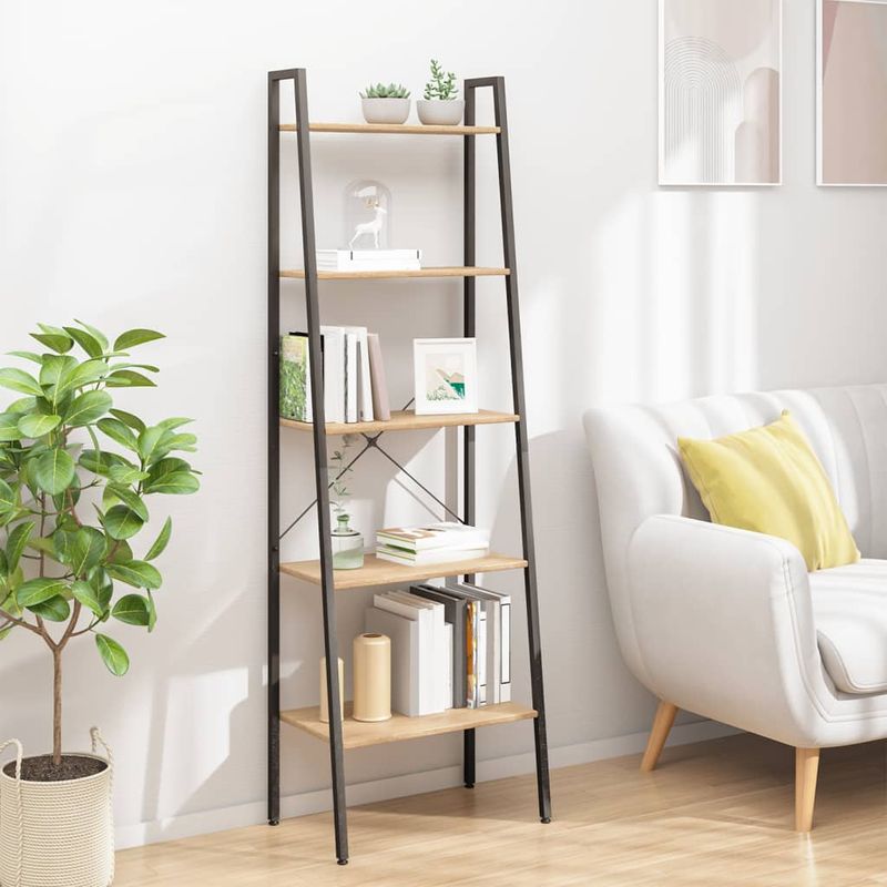 Casa si Gradina - Mobilier - Biblioteci si rafturi - Biblioteci - Raft cu , maro deschis/negru, 56x35x174 cm - Infinity.ro
