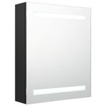 Casa si Gradina - Mobilier - Mobilier baie - Corpuri baie - Dulap de baie cu oglinda si LED, negru, 50x14x60 cm - Infinity.ro