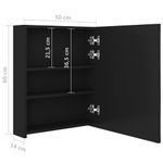 Casa si Gradina - Mobilier - Mobilier baie - Corpuri baie - Dulap de baie cu oglinda si LED, negru, 50x14x60 cm - Infinity.ro