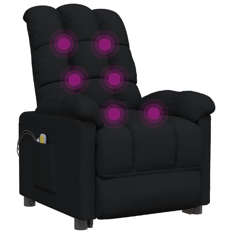 Ingrijire personala si Cosmetice - Sanatate si wellness - Articole wellness - Fotolii de masaj - Fotoliu de masaj electric rabatabil, negru, textil - Infinity.ro
