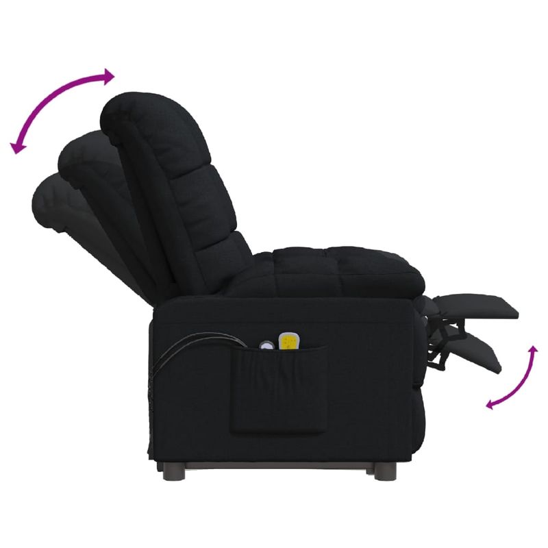 Ingrijire personala si Cosmetice - Sanatate si wellness - Articole wellness - Fotolii de masaj - Fotoliu de masaj electric rabatabil, negru, textil - Infinity.ro