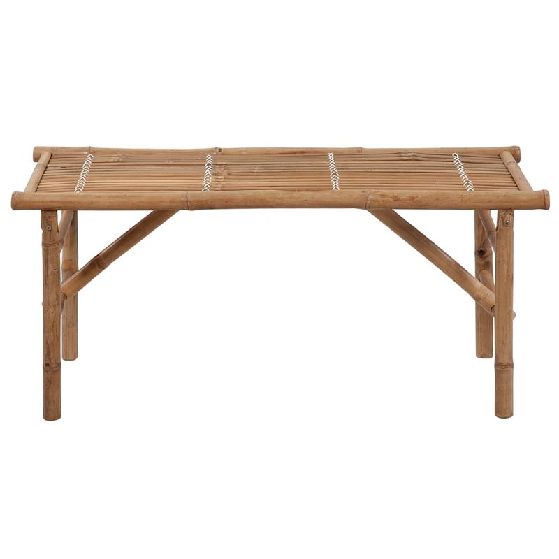 Casa si Gradina - Gradina si terasa - Mobilier exterior - Bancute de gradina - Banca de gradina pliabila cu perna, 118 cm, bambus, bej, mărime 120x50x7 cm - Infinity.ro