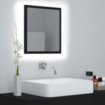 Casa si Gradina - Mobilier - Comode si corpuri - Masute de toaleta - Oglinda de baie cu LED, negru, 40x8,5x37 cm, acril - Infinity.ro