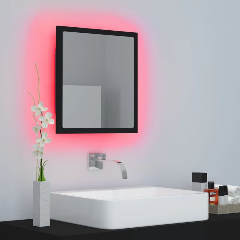 Casa si Gradina - Mobilier - Comode si corpuri - Masute de toaleta - Oglinda de baie cu LED, negru, 40x8,5x37 cm, acril - Infinity.ro