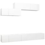 Casa si Gradina - Mobilier - Seturi de mobilier - Seturi living - Set dulapuri TV, 6 piese, alb, lemn prelucrat - Infinity.ro